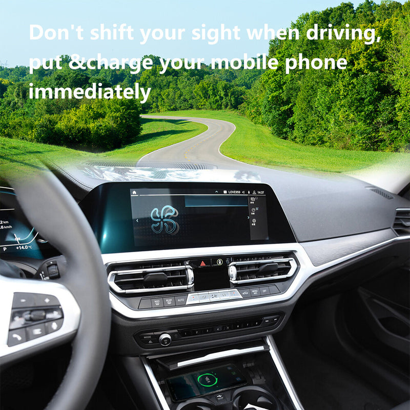 WXZOS Center Console Phone Wireless Fast Charging Pad for BMW 3series G20 2020-2021