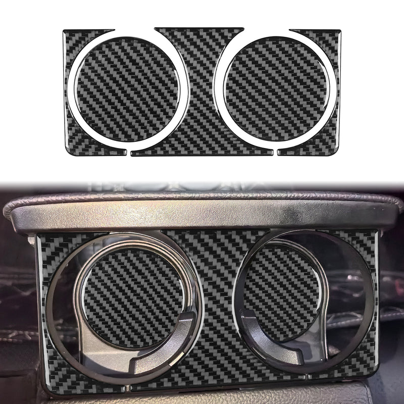 WXZOS Genuine Carbon Fiber Rear Cup Holder Trim for Mercedes W206 C-class 2022-2024