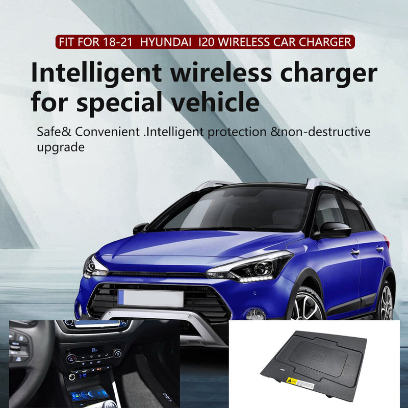 WXZOS Center Console Phone Wireless Fast Charging Pad for Hyundai i20 2018-2021