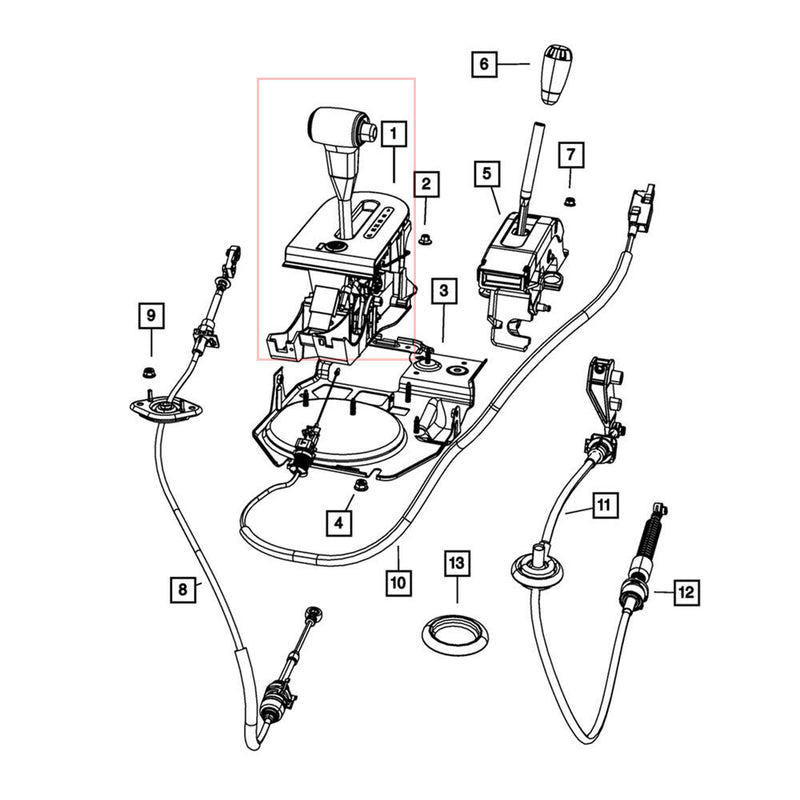 Gear Shift Lever w/Auto Trasmision Assembly for Jeep Wrangler 2007-2010