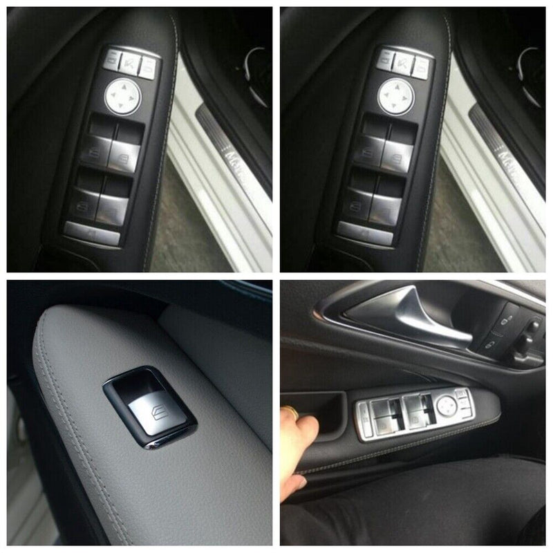 Car Window Mirror Button Cover Trim 14Pcs For Mercedes-Benz A B C E ML GL 2015+