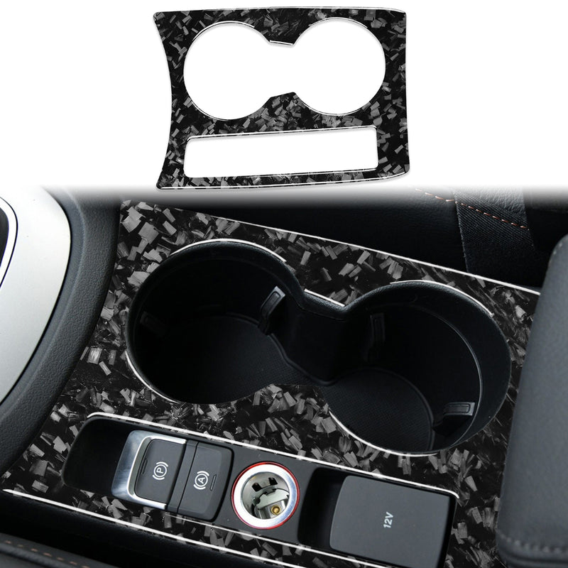 WXZOS Genuine Carbon Fiber Center Console Cup Holder Panel Trim for Audi Q3 2015-2018