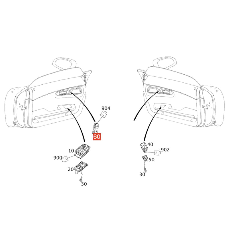 Front Left Door Central Lock Switch for Mercedes-Benz R172 SLK-Class 2011-2016