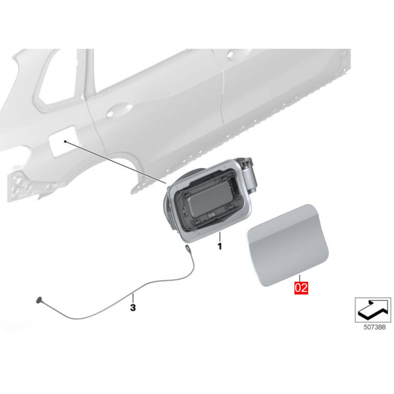 WXZOS 1PC Fuel Tank Fill In Flap Cover for BMW X5 G05 X5M F95 2019-2023