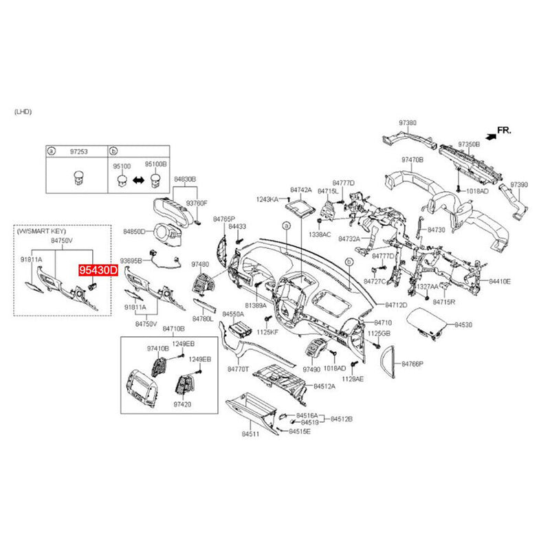95430--2B500 Engine Start Stop Switch Button for Hyundai Santa Fe 2009-2012