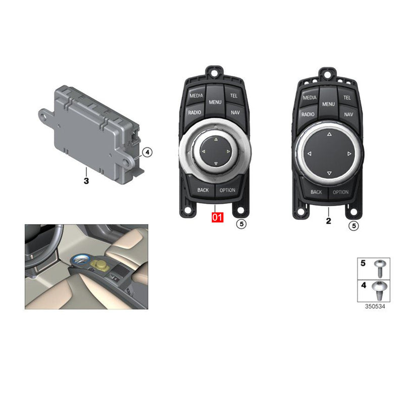 WXZOS 4PIN Multimedia CIC iDrive Controller Circuit Board for BMW X3 F25 2012-2014