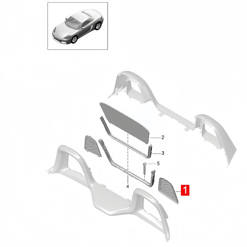 WXZOS  Bordeaux Roll Bar Wind Deflector Screen for Porsche 718 Boxster (982) 2017-2023