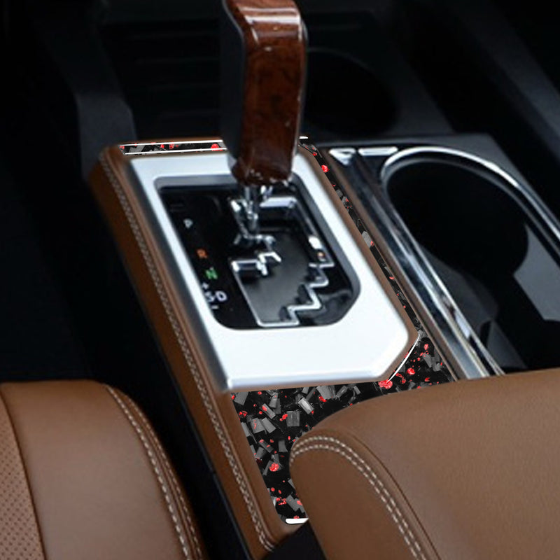 WXZOS Genuine Carbon Fiber Gear Shift Knob Lever Panel Trim for Toyota Tundra 2014-18