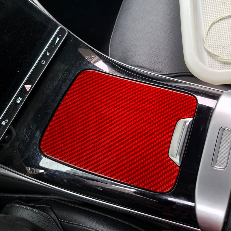WXZOS Genuine Carbon Fiber Center Console Storage Box Trim for Benz W254 GLC 2023-2024