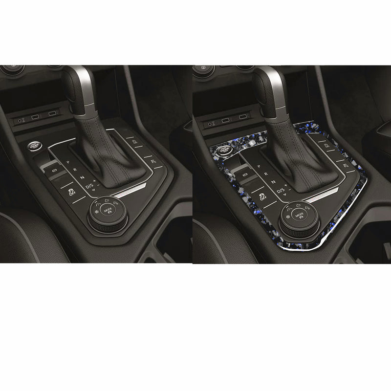 WXZOS Genuine Carbon Fiber Gear Shift Knob Lever Panel Trim for VW Tiguan 2017-2020