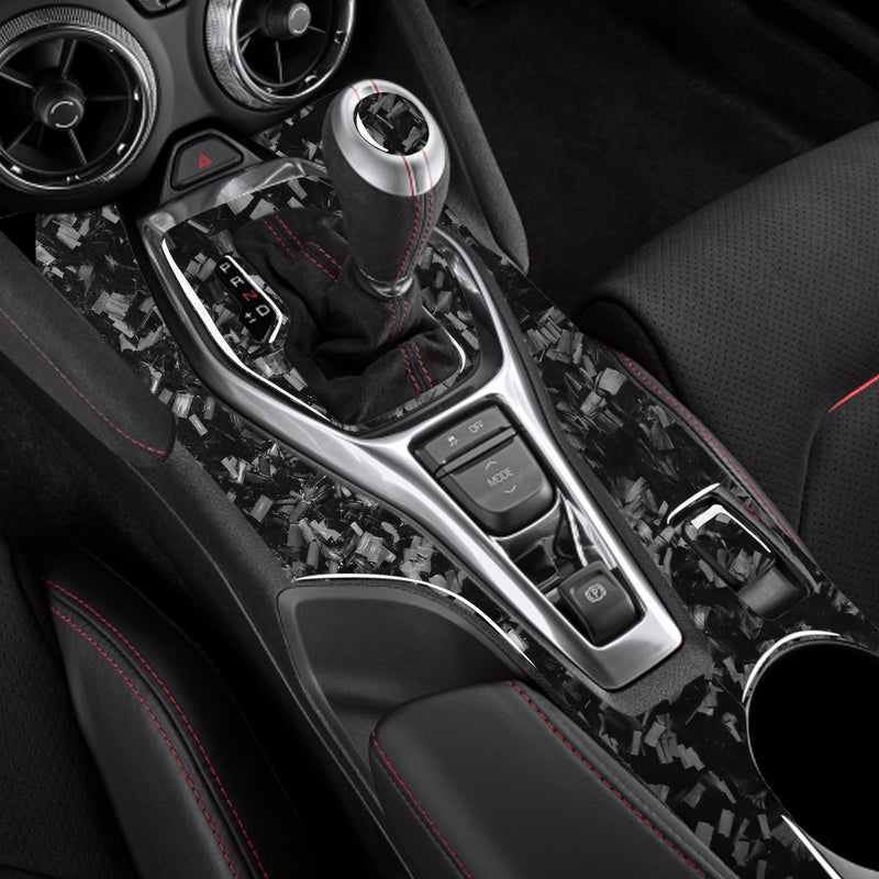 WXZOS Genuine Carbon Fiber Gear Shift Lever Panel Trim for Chevrolet Camaro 2017-2019