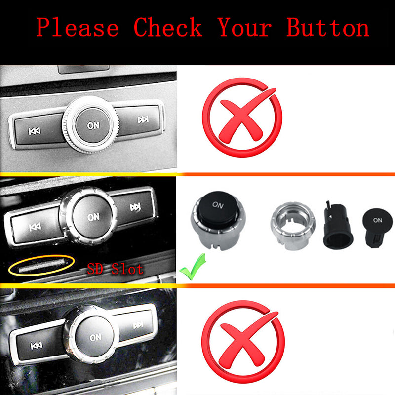 WXZOS CD Audio Control Button Knob Cover Kit for Mercedes-Benz W176 A-class 2013-2015