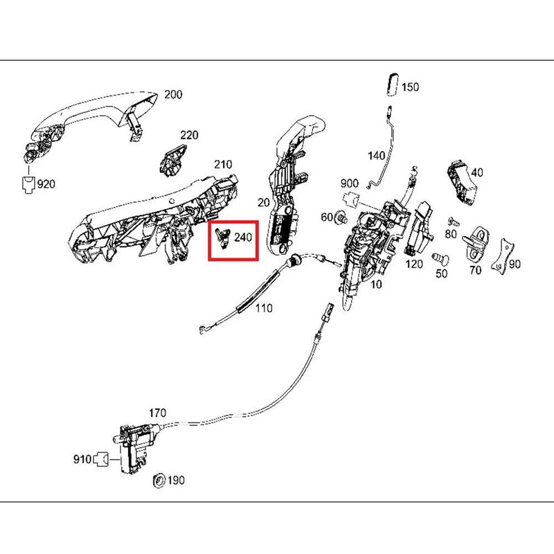 1PZ Luce maniglia interna porta destra senza chiave per Mercedes-Benz CLS (C2...
