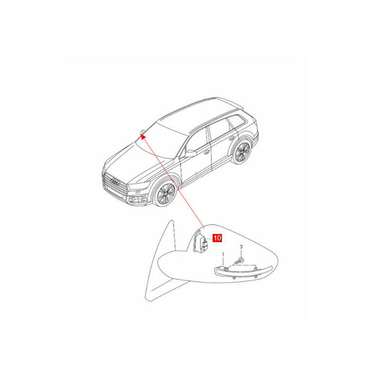 Right Mirror Warning Display Lane Change Assit Light for Audi 2016-2019 Q7