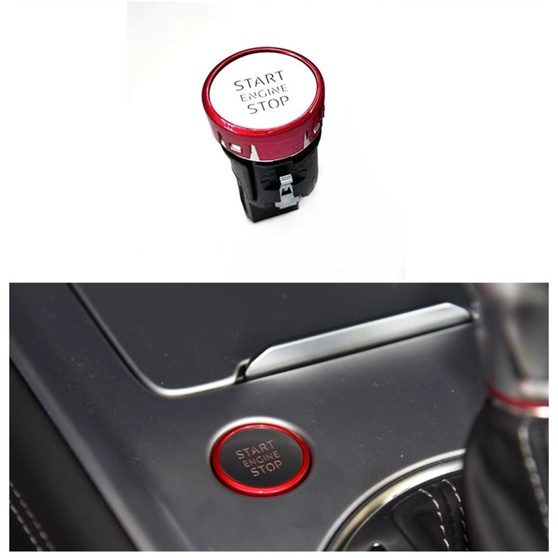 WXZOS Engine Ignition Start-Stop Push Switch Red Button for Audi TT TTS 2015-2024 LHD