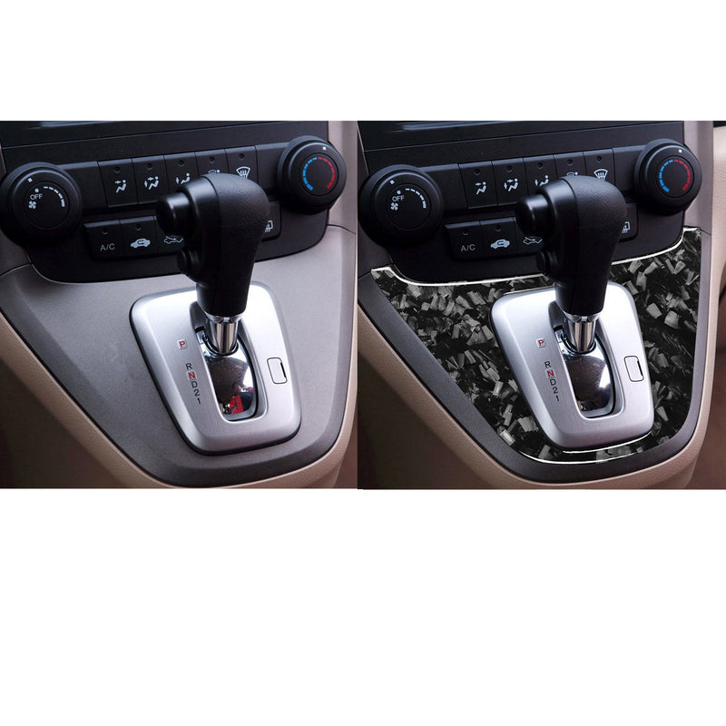WXZOS Genuine Carbon Fiber Gear Shift Knob Lever Panel Trim for Honda CR-V 2007-2011