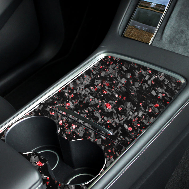 WXZOS Genuine Carbon Fiber Center Console Panel Trim for Tesla	Model3 2017-2024