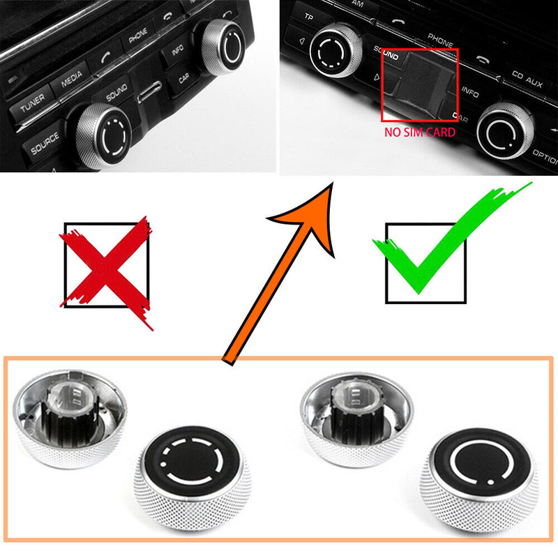 Sale Front Dashboard Radio Volume Knob Button Cover Cap for Porsche 911 2012-15