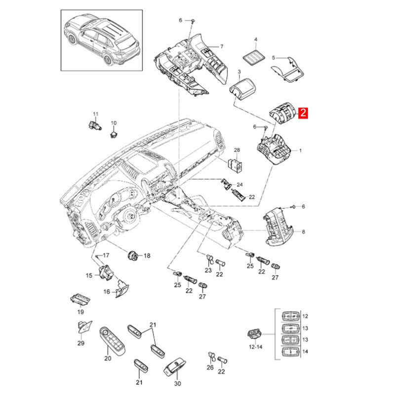 WXZOS Suspension Mode Selector Switch Panel Repair for Porsche Cayenne (92A) 2015-2017
