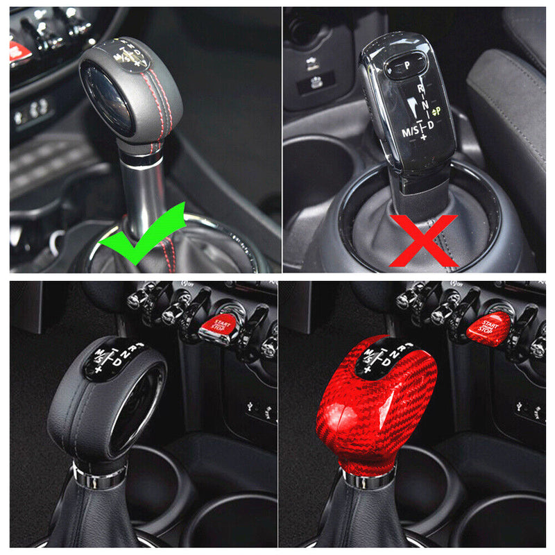 Carbon Fiber Gear Shift Knob Cover w/SST Trim for Mini Cooper F56 F57 2014-2021