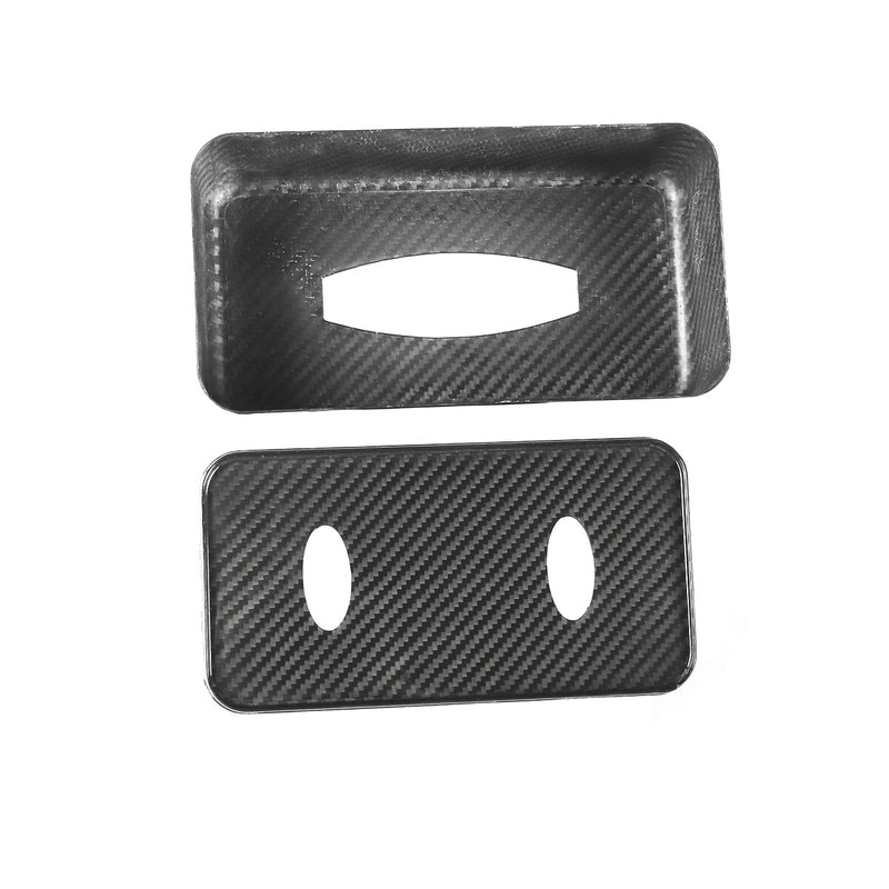WXZOS 1PC Genuine Carbon Fiber ‌Facial Tissue Storage Box for All car
