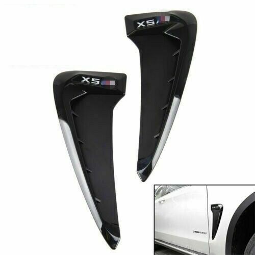 Side Marker Fender Air wing Vent Trim M Cover Chrome For 2014+ BMW F15-X5 X5 35I