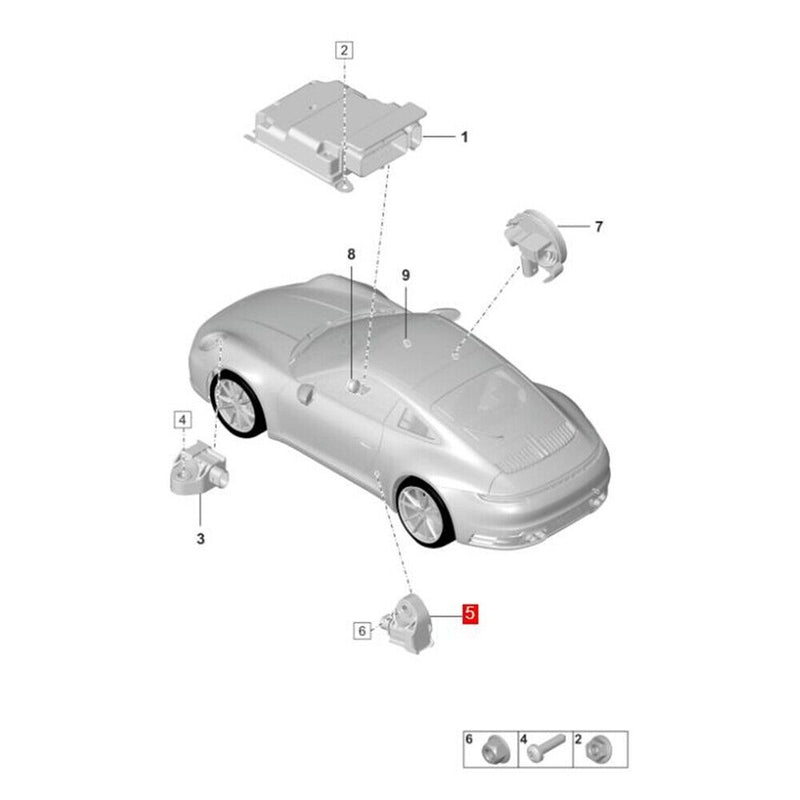Sensore impatto crash anteriore per Porsche 911 (992) 2019-2023 Taycan (Y1A) ...