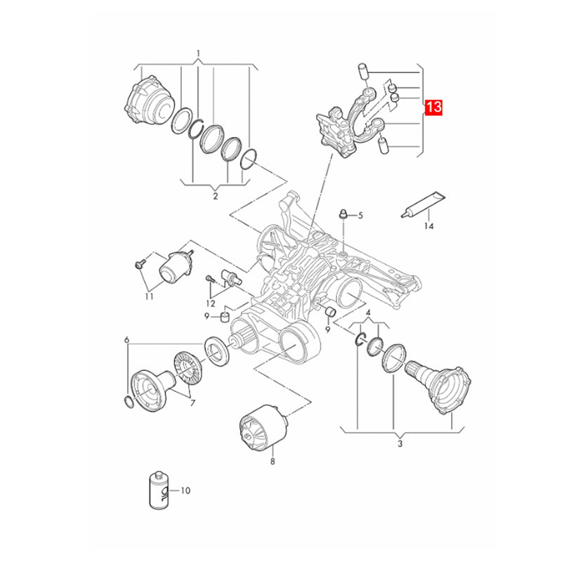 WXZOS Rear Axle Differential Repair Kit for Audi A5 (F5) A5 Sportback 2.0L 2017-2024