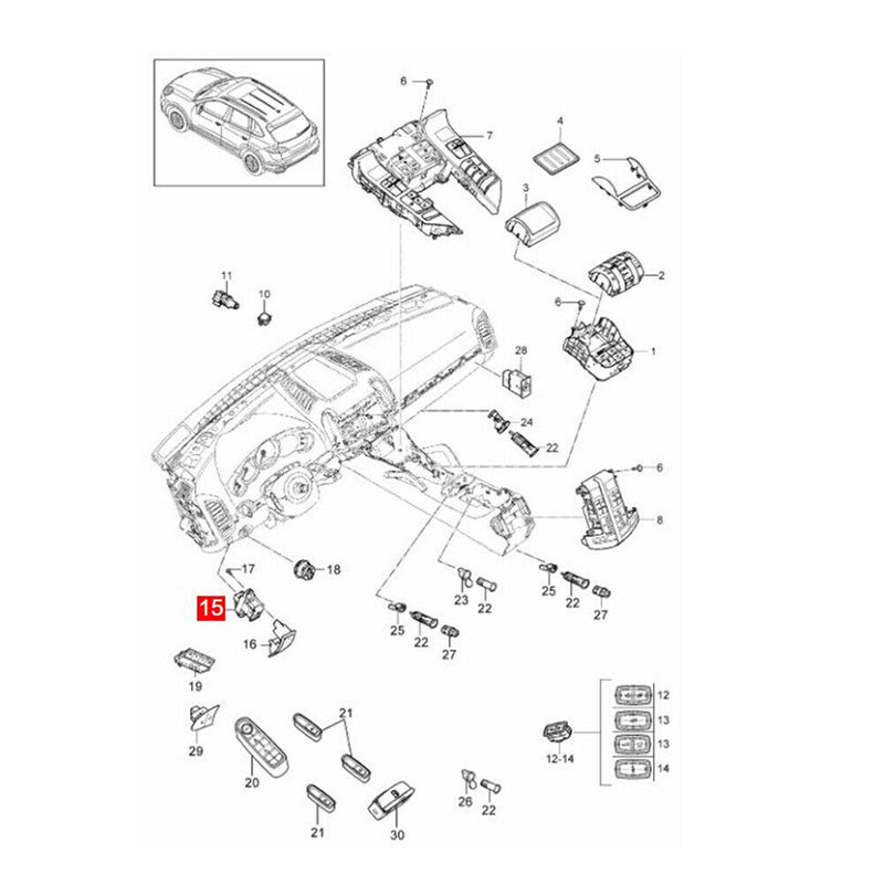 95861325100 Electronic Parking Brake Switch for Porsche Cayenne 2011-2017