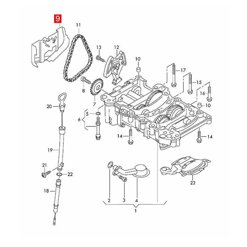 WXZOS 2.0T Engine Oil Pump Chain Cover Shield for Audi A4 B7 A4 Quattro 2.0L 2000-2008