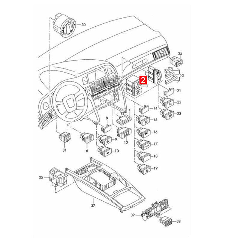 Glove Box & LCD Display Switch Button 4F1927227B for Audi 2005-2008 A6 C6