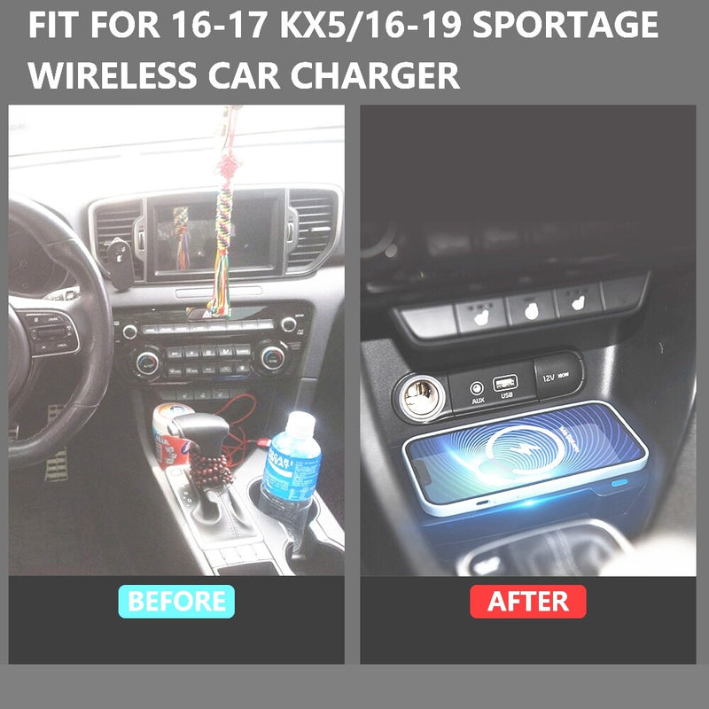 WXZOS Center Console Phone Wireless Fast Charging Pad for Kia KX5 2016-2017