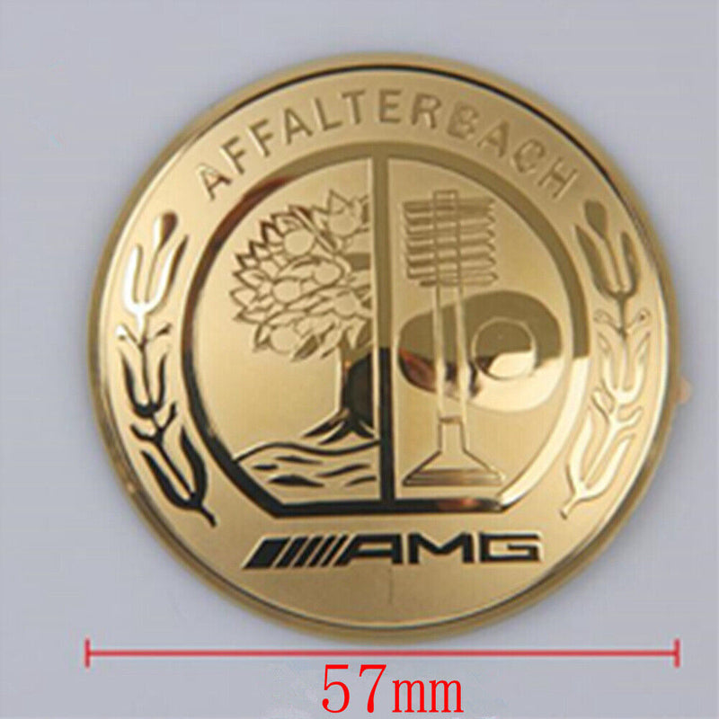 Gold 57mm 3D Steering Wheel Logo Cover Fit for Mercedes Benz AMG