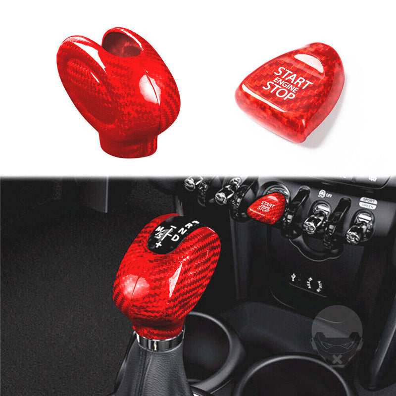 Carbon Fiber Gear Shift Knob Cover w/SST Trim Kit for Mini Cooper F60 2015-2021