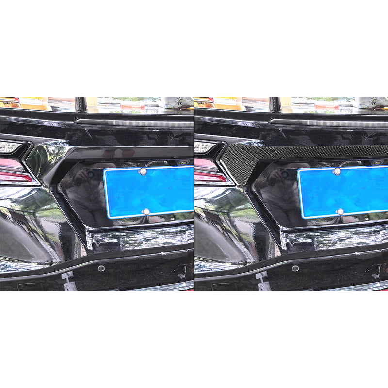 WXZOS Genuine Carbon Fiber Rear Trunk Lid Trim for Chevrolet Corvette C8 2020-2024