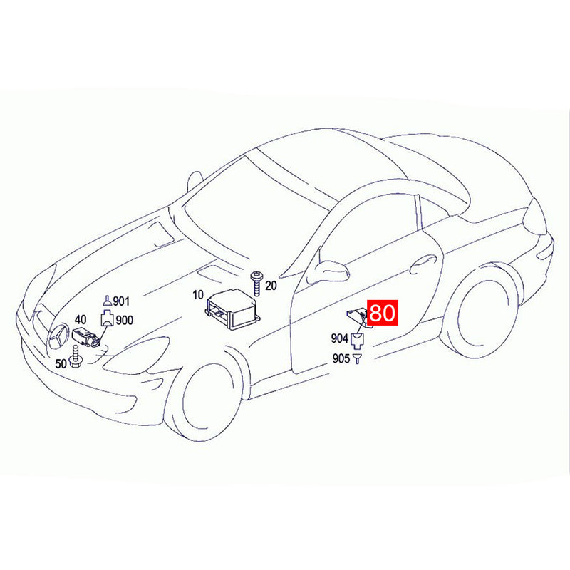 WXZOS Side Crash Impact Sensor for Mercedes C219 CLS 2004-2009 CLS350/500/550/63AMG