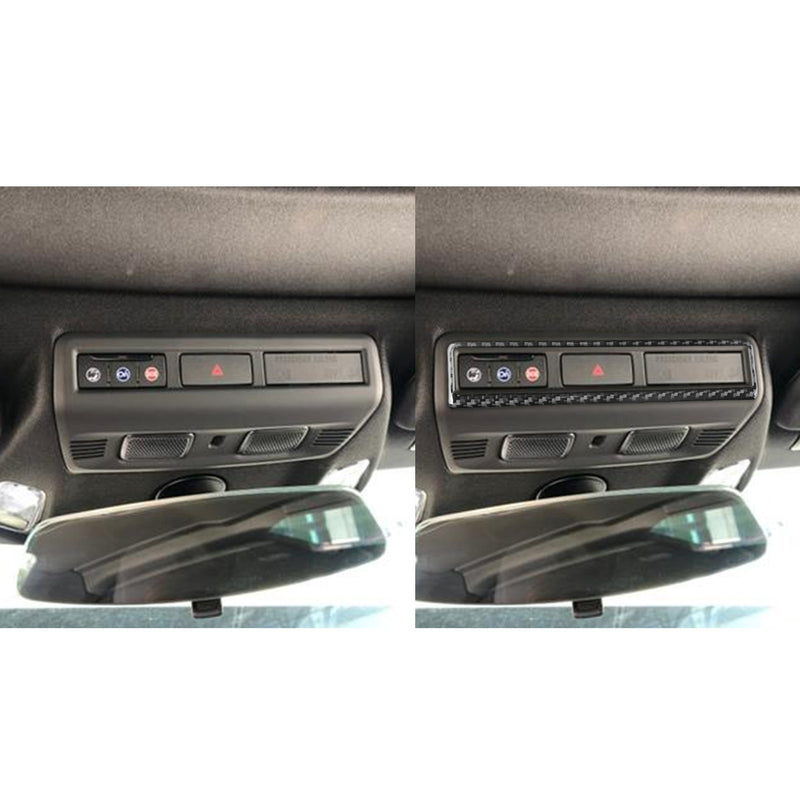 WXZOS Genuine Carbon Fiber Hazard Light Switch Trim for Chevrolet Corvette C8 2020-24