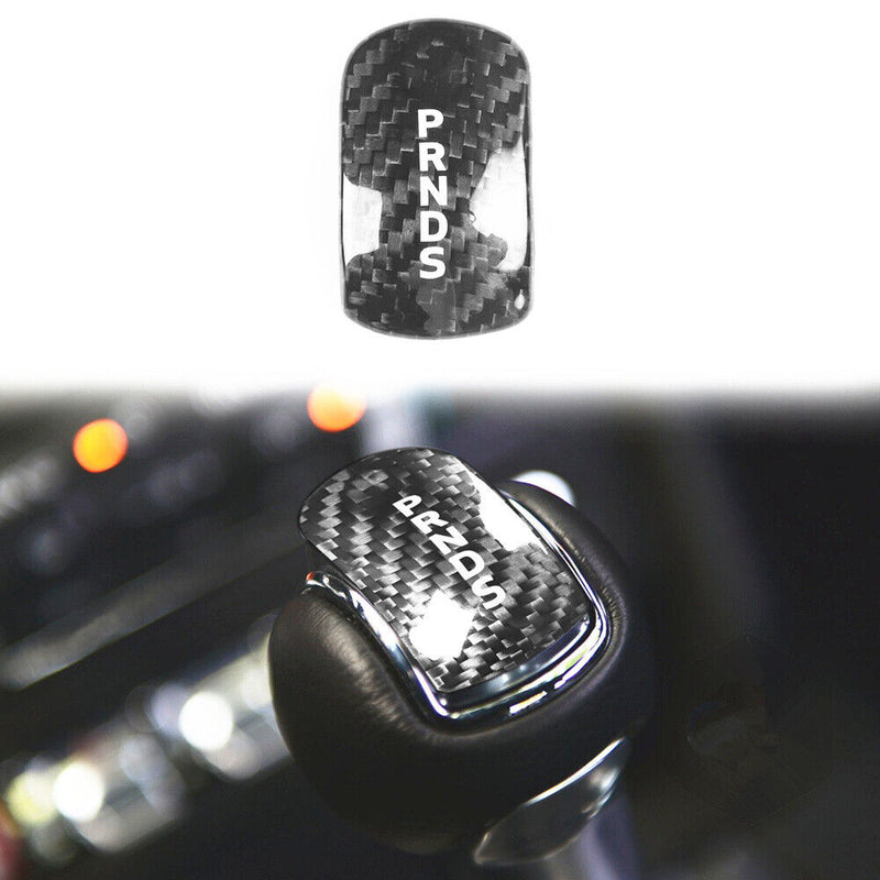 Sale Black Carbon Fiber Gear Shift Knob Panel Trim for Ford Mustang 2014-2018