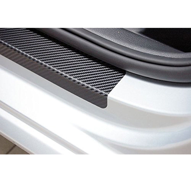 Black 4D Carbon Fiber Car Accessory Door Sill Scuff Protector Stickers &Tool