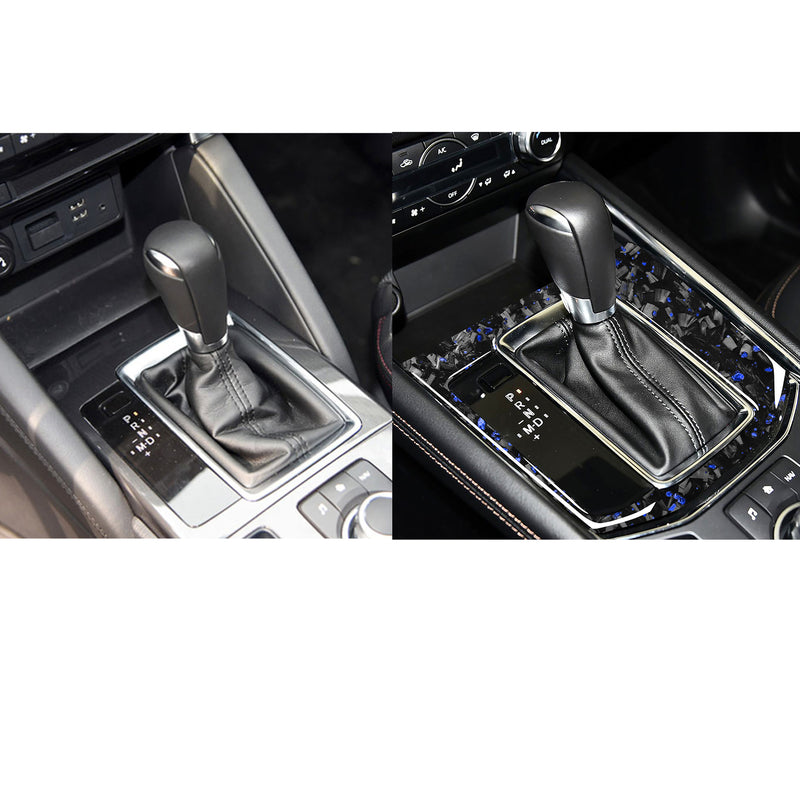 WXZOS Genuine Carbon Fiber Gear Shift Knob Lever Panel Trim for Mazda CX-5 2016-2019