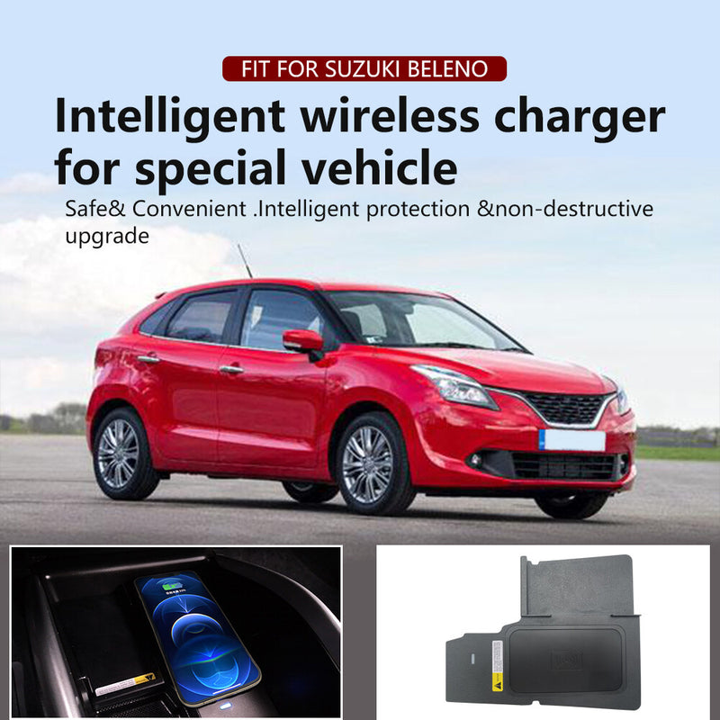 WXZOS Center Console Wireless Fast Charging Pad for Suzuki Baleno 2015-2019