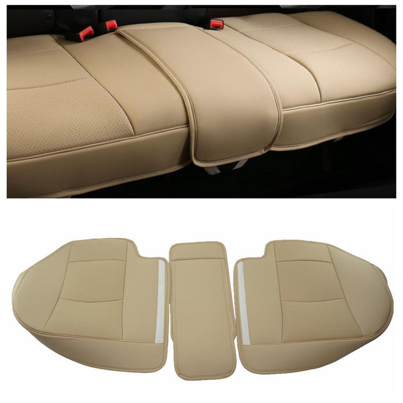 Beige Car Rear Seat PU Leather 3D Surround Car Seat Protector Rear Seat Cover