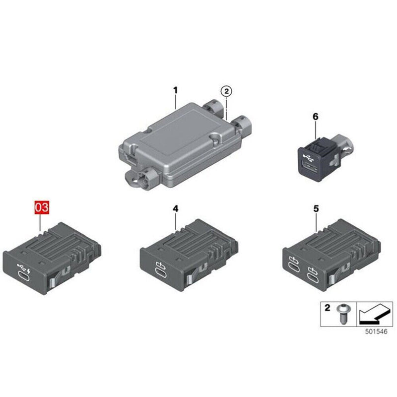Console centrale posteriore presa TYPE-C una porta per BMW Serie 8...