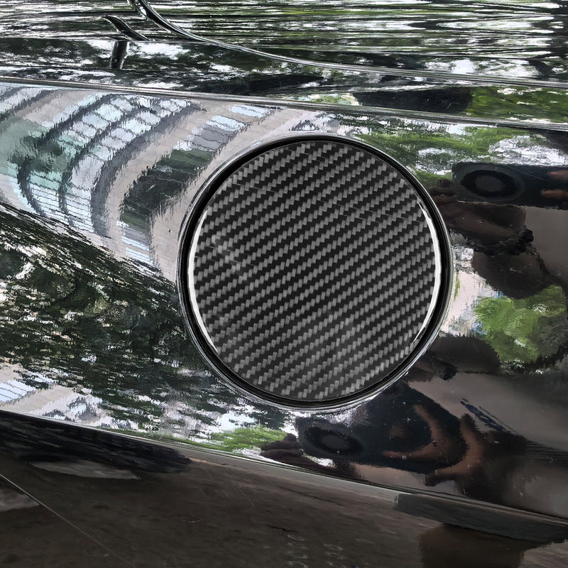 WXZOS Genuine Carbon Fiber Fuel Tank Cap Trim for Chevrolet Corvette C8 2020-2024