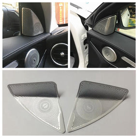 2Pcs Door Stereo Speaker Cover Trim for Mercedes Benz C-Class 2015-2020