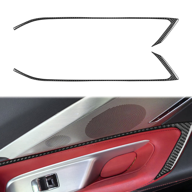 WXZOS Genuine Carbon Fiber Door Panel Armrest Trim for Chevrolet Corvette C8 2020-2024