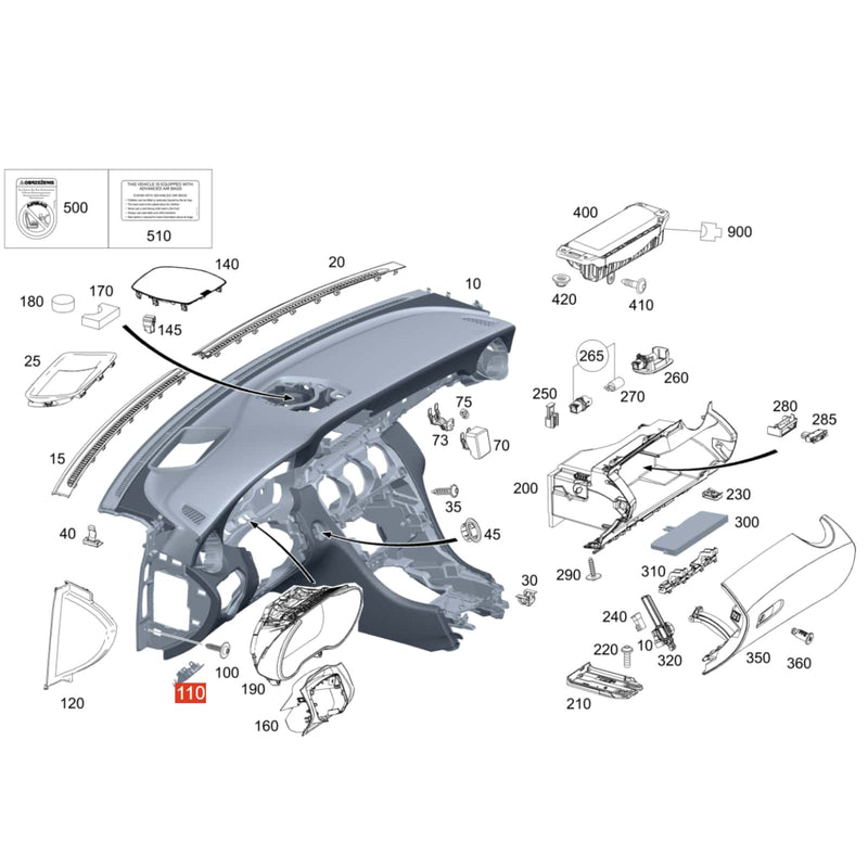 Electronic Parking Brake Switch Bezel Frame for Mercedes C-Class W205 2015-2021