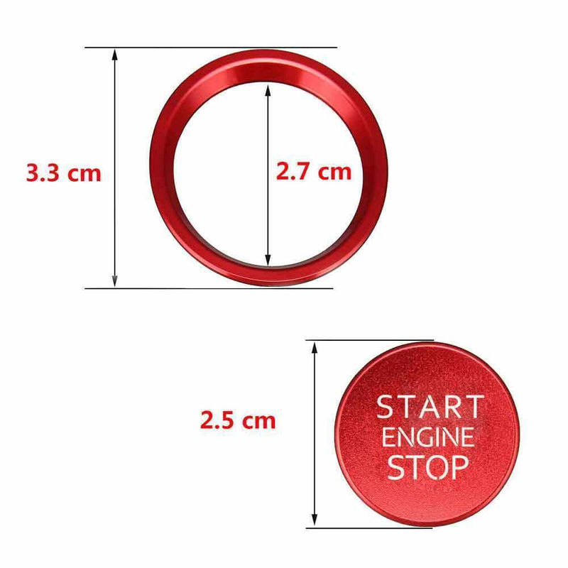 Anello Coperchio Pulsante Rosso Interruttore Motore Start Stop per Audi A3 A4...