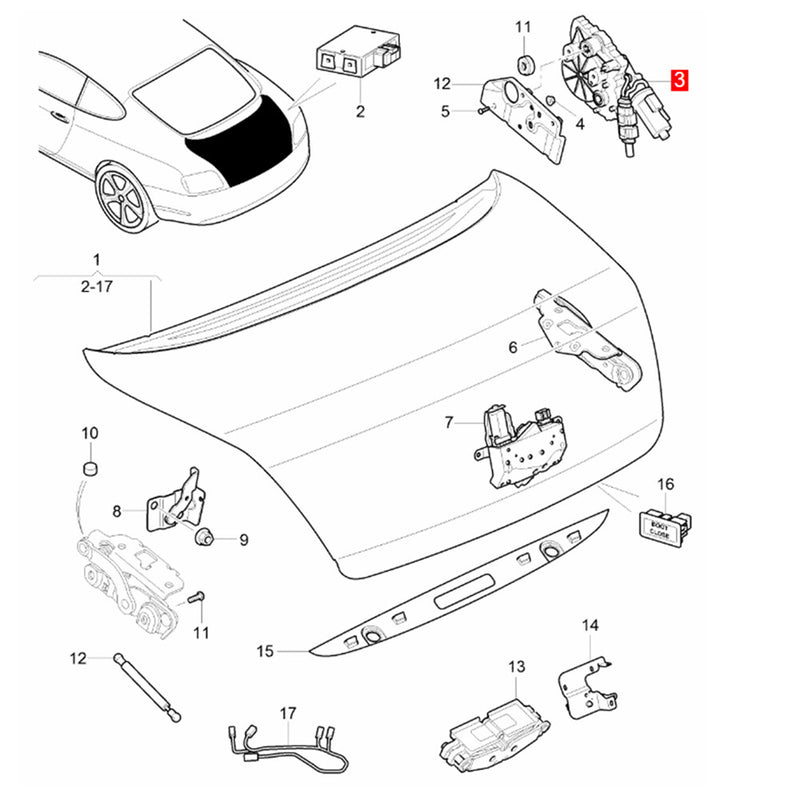 WXZOS Rear Trunk Tailgate Lifting Motor Metal Gear for Bentley Continental 2003-2018