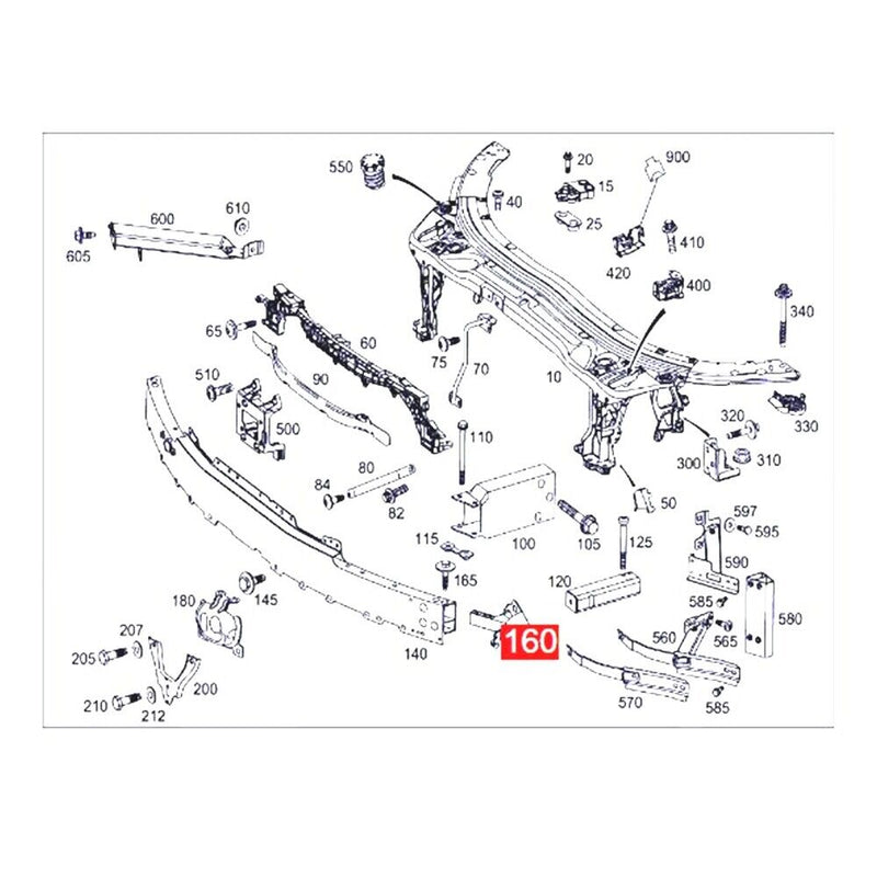Front Right Radiator Core Impact Bar Bracket for Benz C-class C205 Coupe 2016-21